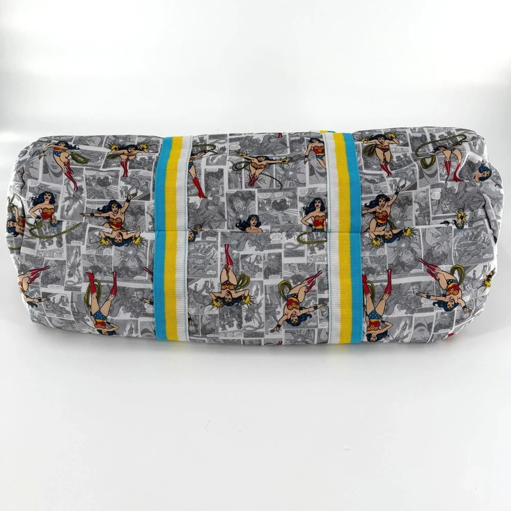 POTTERY BARN KIDS Wonder Woman DC Comics Duffle Bag Grey Superhero Travel Bag